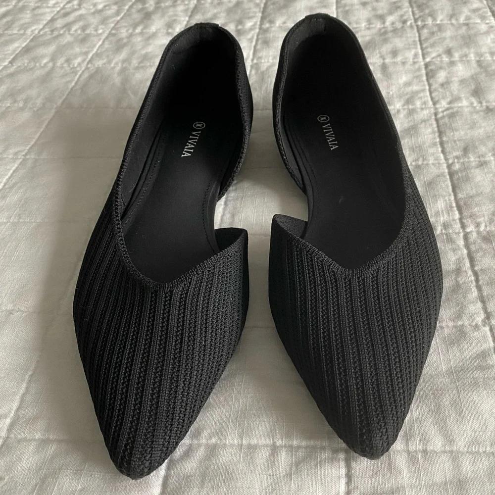 Vivaia Women's Black Melia Half d’Orsay Flats Size 41.5 - Picture 4 of 12